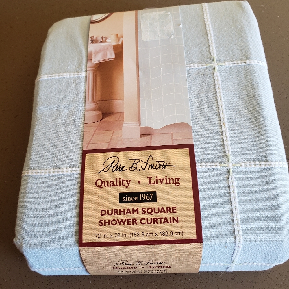 Blue With White Shower Curtain